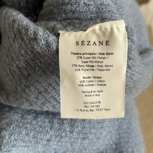 NWOT Sezane Gaspard Vintage Blue Cardigan Sweater SMALL - Picture 8 of 15